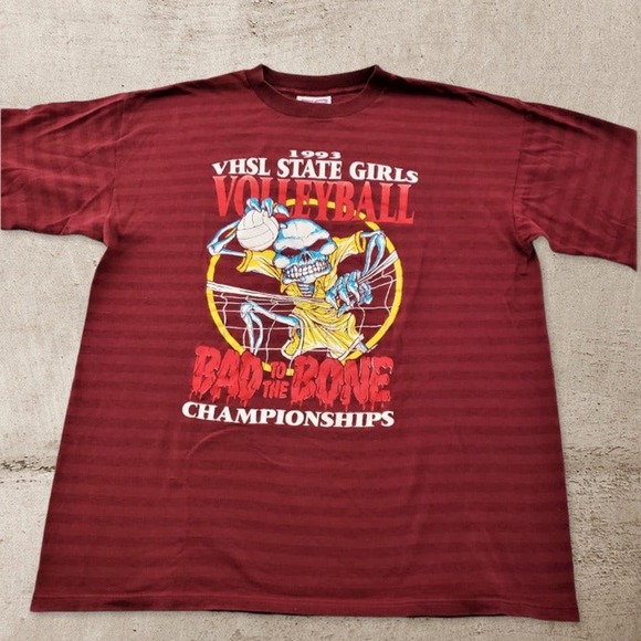1993 Virginia High School League Volleyball Championship Burgundy Large Shirt - Picture 1 of 7